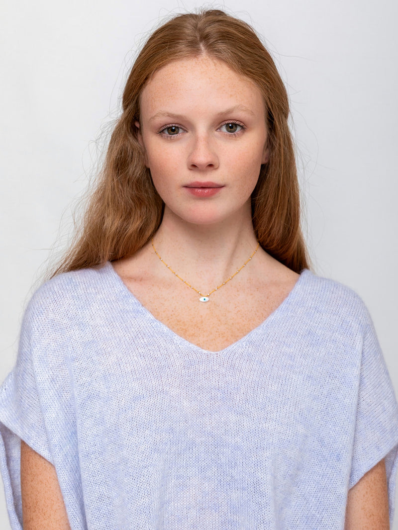 See Real Flowers - Evil Eye Necklace - Saffron - Verdalina