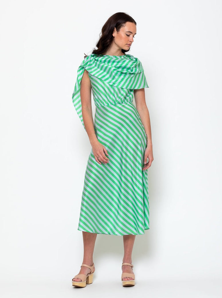 Thierry Colson - Whitney Midi Wrapped Dress - Bouboulina Stripes - Verdalina