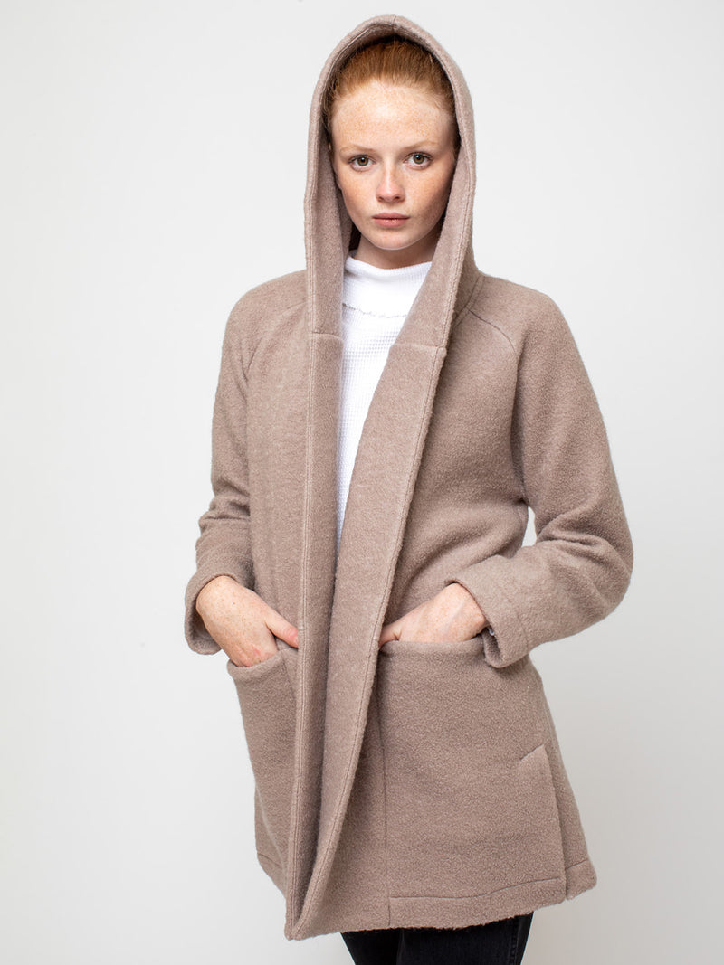 V::ROOM - Hooded Coat - Sand Khaki - Verdalina