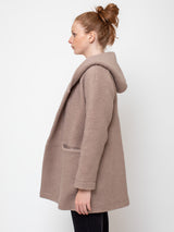 V::ROOM - Hooded Coat - Sand Khaki - Verdalina