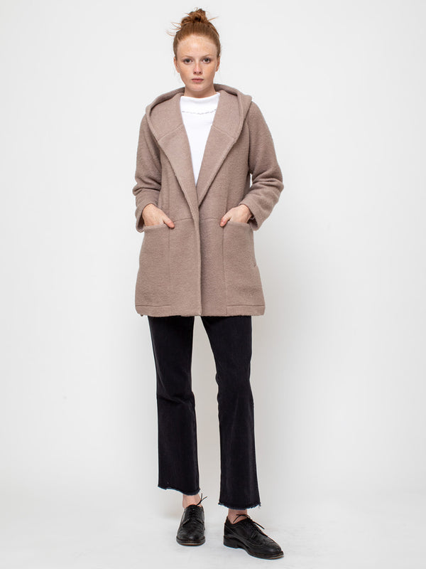 Hooded Coat - Sand Khaki