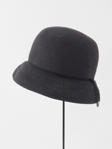 Mature Ha - Paper Braid Hat Short MPB1-01S - Black with Black Organdy Ribbon - Verdalina