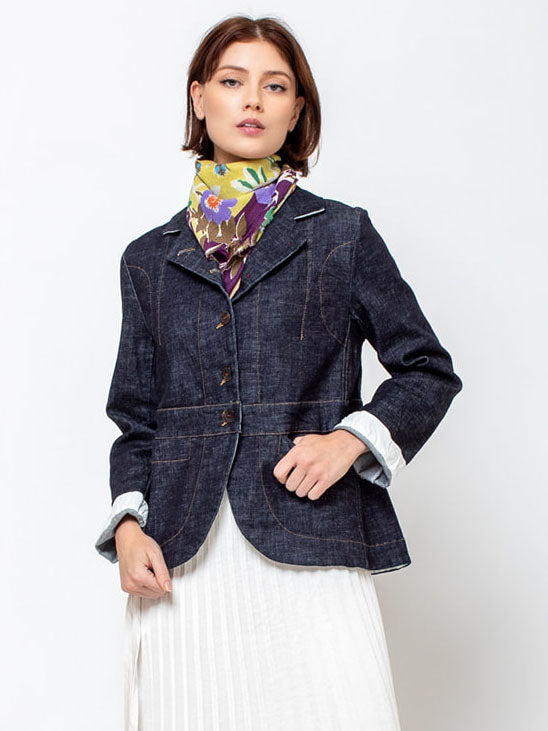Hannoh Wessel - Vlinda Washed Denim Jacket - Indigo - Verdalina