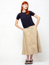 Aequamente - Cotton Stretch Skirt - Juta - Verdalina