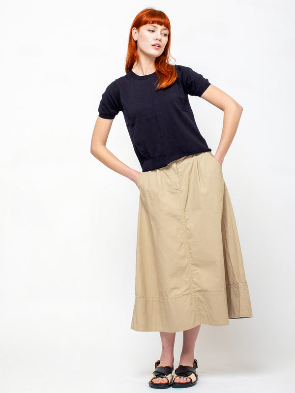 Aequamente - Cotton Stretch Skirt - Juta - Verdalina