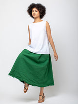 AEQUAMENTE - Cotton Wrinkled Skirt - Abete - Verdalina