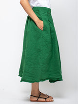 AEQUAMENTE - Cotton Wrinkled Skirt - Abete - Verdalina