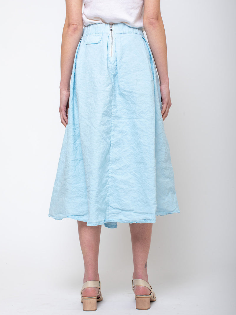 Aequamente - Cotton Wrinkled Skirt - Cielo - Verdalina
