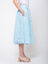 Aequamente - Cotton Wrinkled Skirt - Cielo - Verdalina