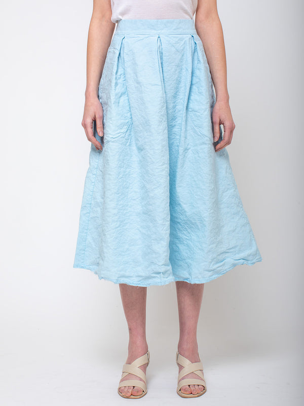 Aequamente - Cotton Wrinkled Skirt - Cielo - Verdalina