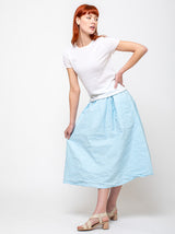 Aequamente - Cotton Wrinkled Skirt - Cielo - Verdalina