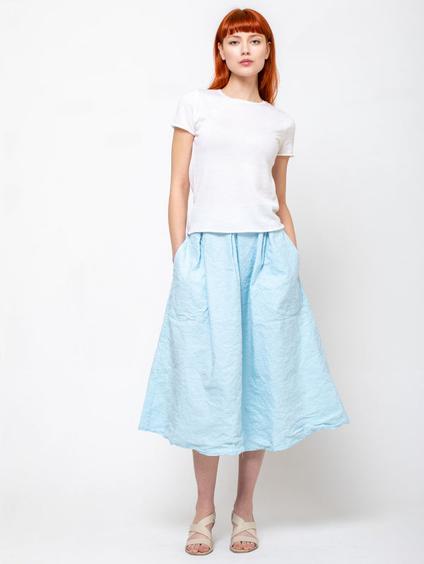 Aequamente - Cotton Wrinkled Skirt - Cielo - Verdalina