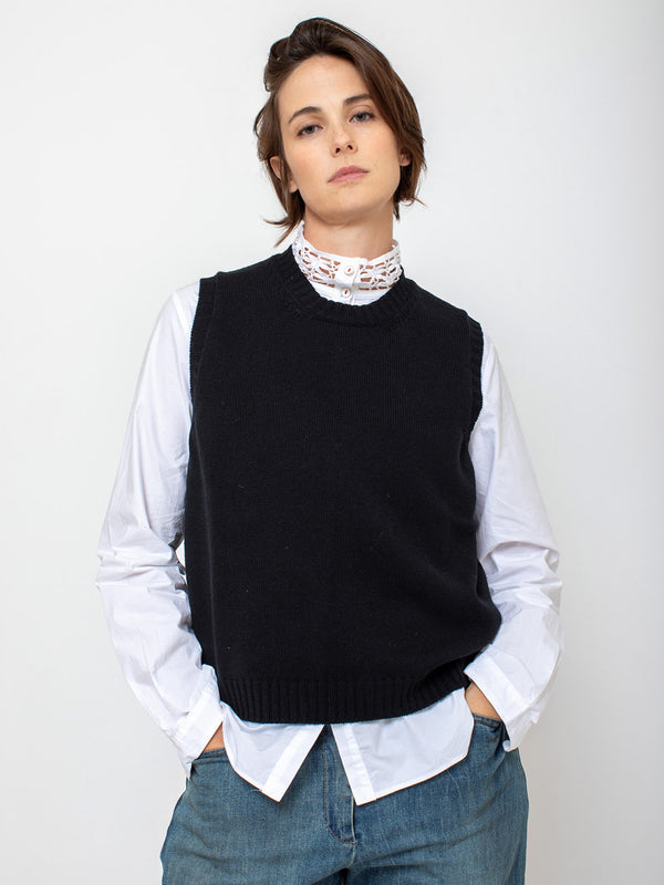 Aequamente - Cashmere Vest - Black - Verdalina