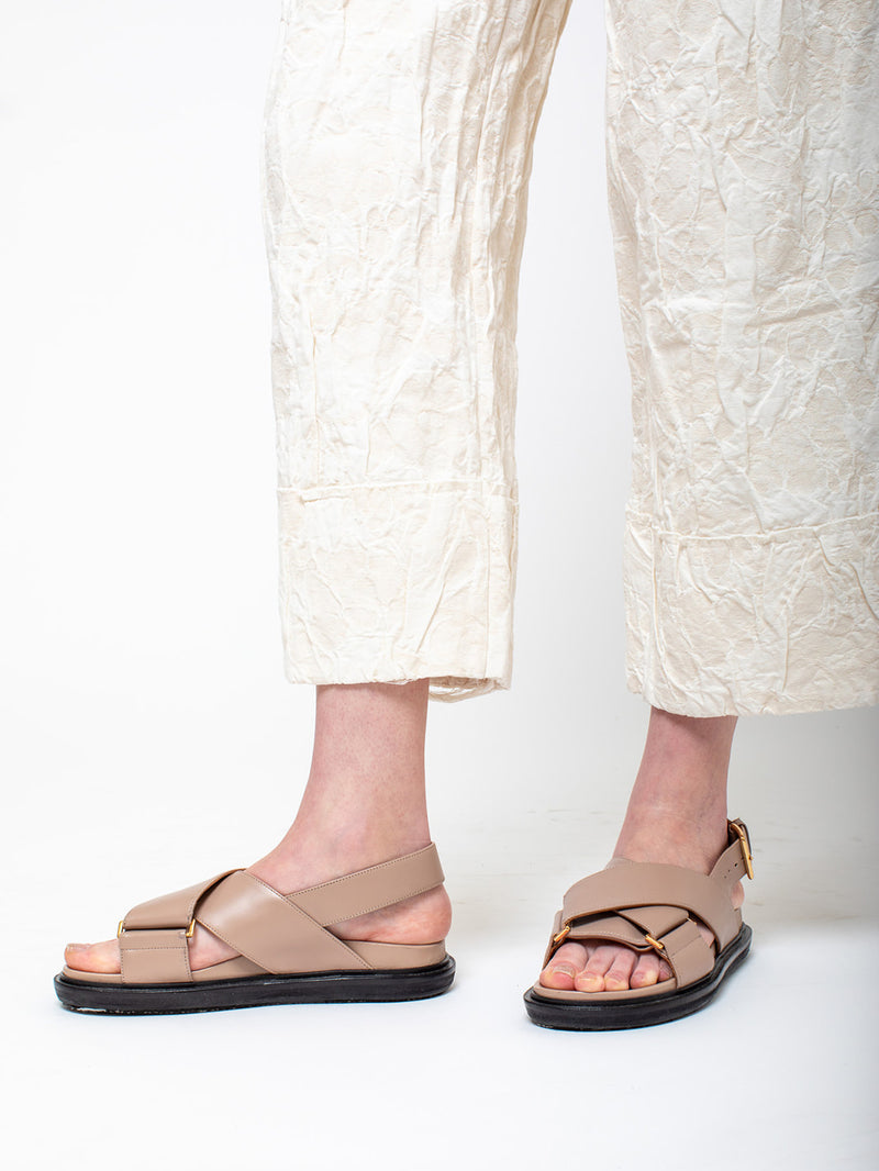 Aequamente - Cotton Jacquard Pants - Chalk - Verdalina