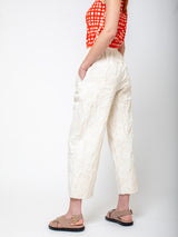 Aequamente - Cotton Jacquard Pants - Chalk - Verdalina