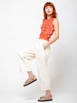 Aequamente - Cotton Jacquard Pants - Chalk - Verdalina