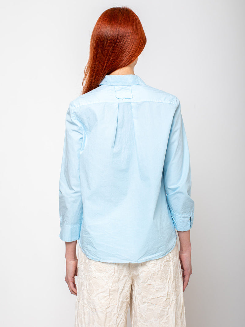 Aequamente - Fine Cotton Button Shirt - Cielo - Verdalina