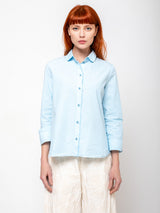 Aequamente - Fine Cotton Button Shirt - Cielo - Verdalina