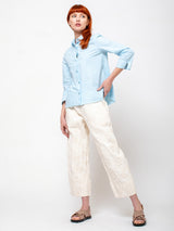 Aequamente - Fine Cotton Button Shirt - Cielo - Verdalina