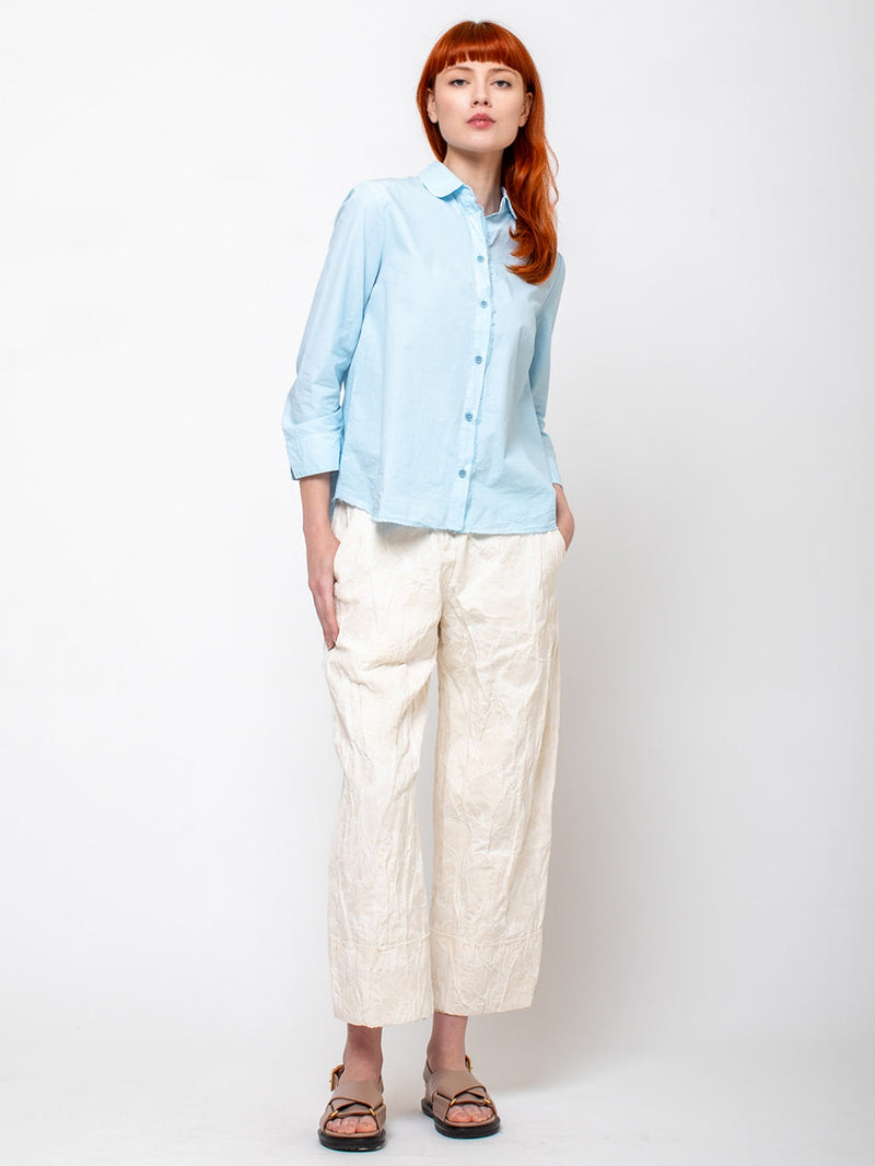 Aequamente - Fine Cotton Button Shirt - Cielo - Verdalina