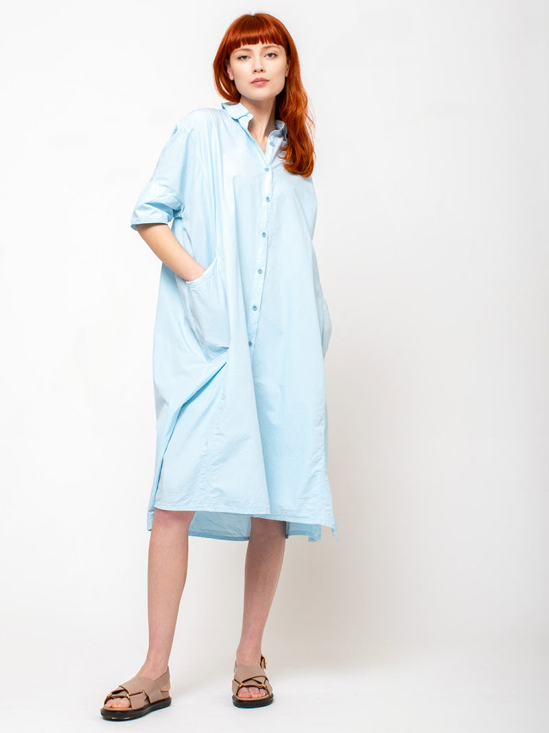 Aequamente - Fine Cotton Dress - Cielo - Verdalina