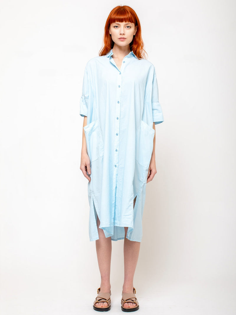 Aequamente - Fine Cotton Dress - Cielo - Verdalina