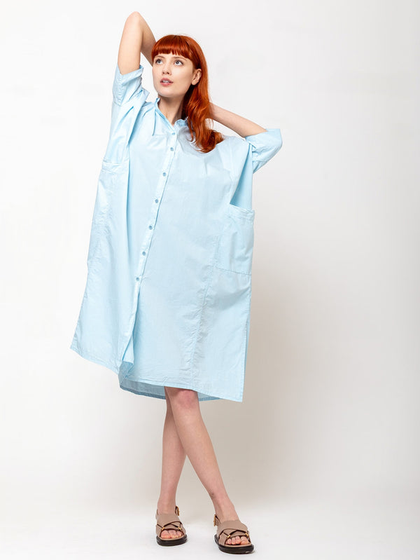 Aequamente - Fine Cotton Dress - Cielo - Verdalina