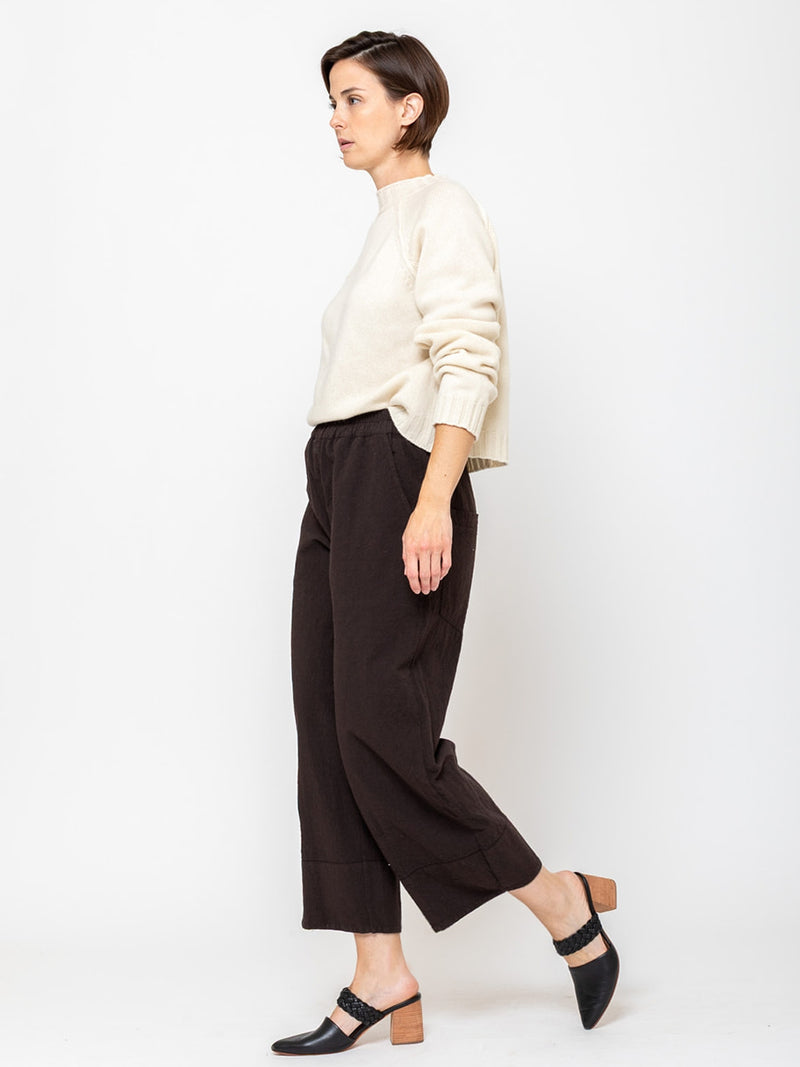 Aequamente - Gaiole Crinkled Cotton Pants - Brown - Verdalina