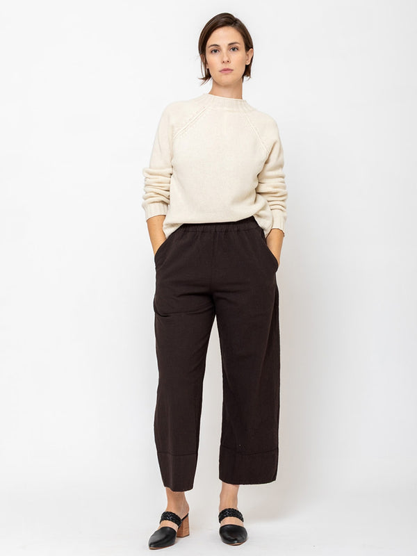 Aequamente - Gaiole Crinkled Cotton Pants - Brown - Verdalina