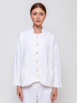 Aequamente - Heavy Linen Jacket - White - Verdalina