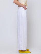 Aequamente - Heavy Linen Pants - White - Verdalina