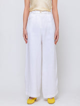 Aequamente - Heavy Linen Pants - White - Verdalina