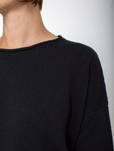 Aequamente - Long Sleeve Cashmere Pullover - Black - Verdalina