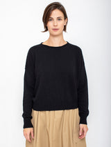 Aequamente - Long Sleeve Cashmere Pullover - Black - Verdalina