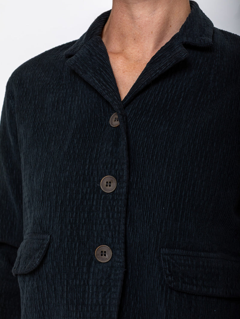 Aequamente - Velvet Corduroy Jacket - Black - Verdalina