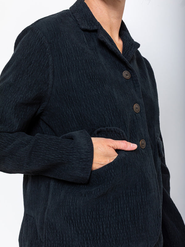 Aequamente - Velvet Corduroy Jacket - Black - Verdalina