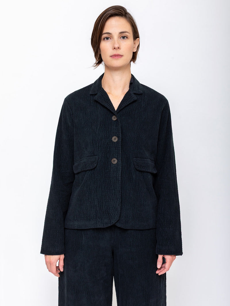 Aequamente - Velvet Corduroy Jacket - Black - Verdalina
