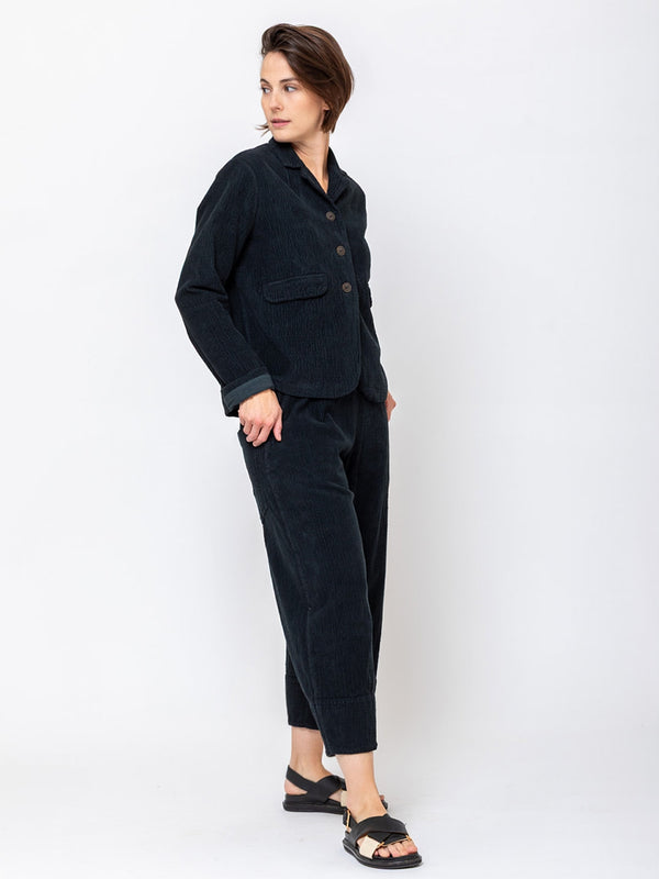 Aequamente - Velvet Corduroy Jacket - Black - Verdalina