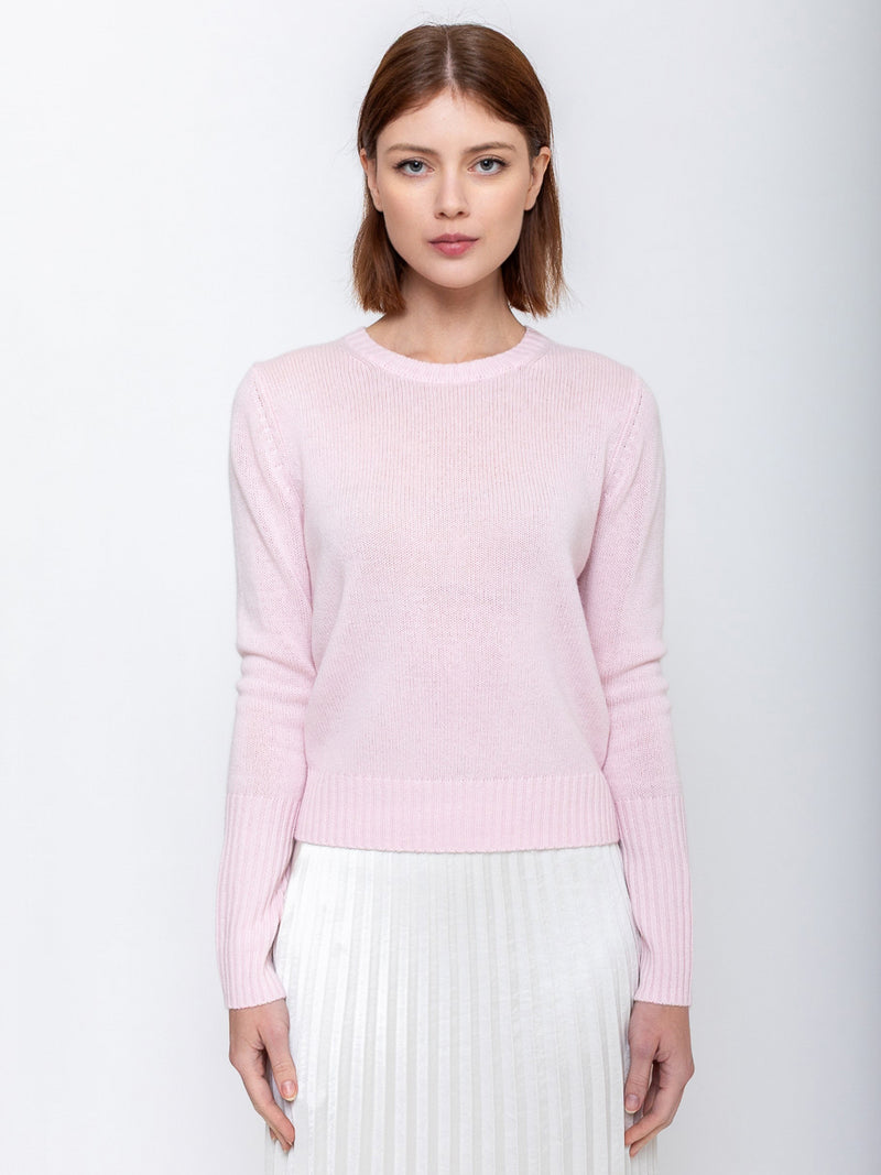 Long Sleeve Cashmere Sweater - Rose Fondant