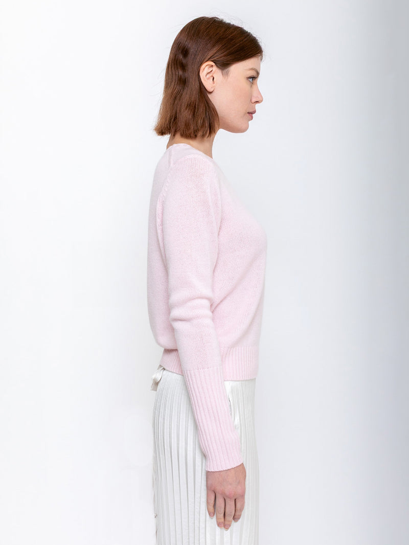 Long Sleeve Cashmere Sweater - Rose Fondant