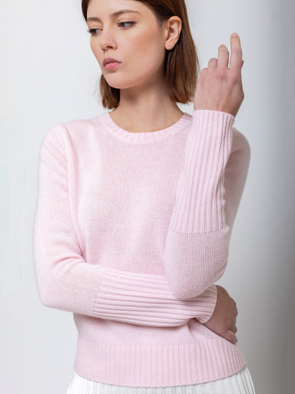 Long Sleeve Cashmere Sweater - Rose Fondant