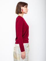 Allude - Long Sleeve Shimmer Sweater - Maple - Verdalina