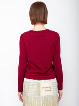 Allude - Long Sleeve Shimmer Sweater - Maple - Verdalina