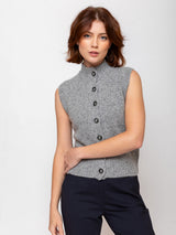 Mockneck Vest - Heather Melange