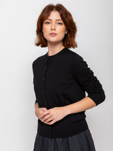 Round Neck Cardigan - Black