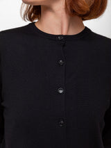 Round Neck Cardigan - Black