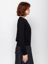 Round Neck Cardigan - Black