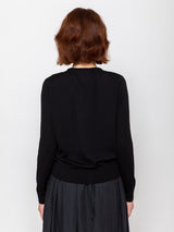 Round Neck Cardigan - Black