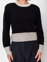 Round Neck Sweater - Noir and Fog