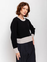 Round Neck Sweater - Noir and Fog